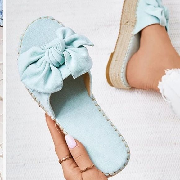 Blue Platform Espadrille Sandals - Picture 2 of 3